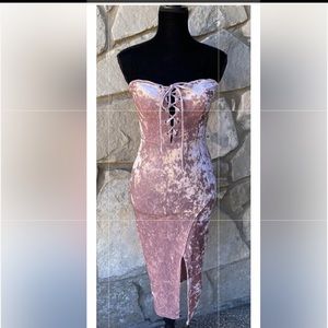 Charlotte Russe Pink Velvet Dress XS S‎